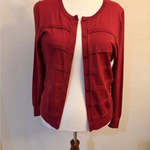 LOFT Rich Red Women's Cardigan Sweater